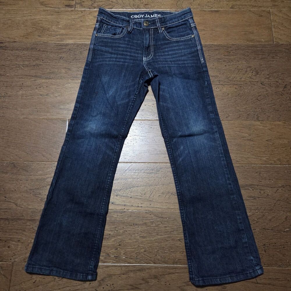 Cody James Boys Night Hawk Medium Wash Mid-Rise Stretch Relaxed Bootcut Jeans 14